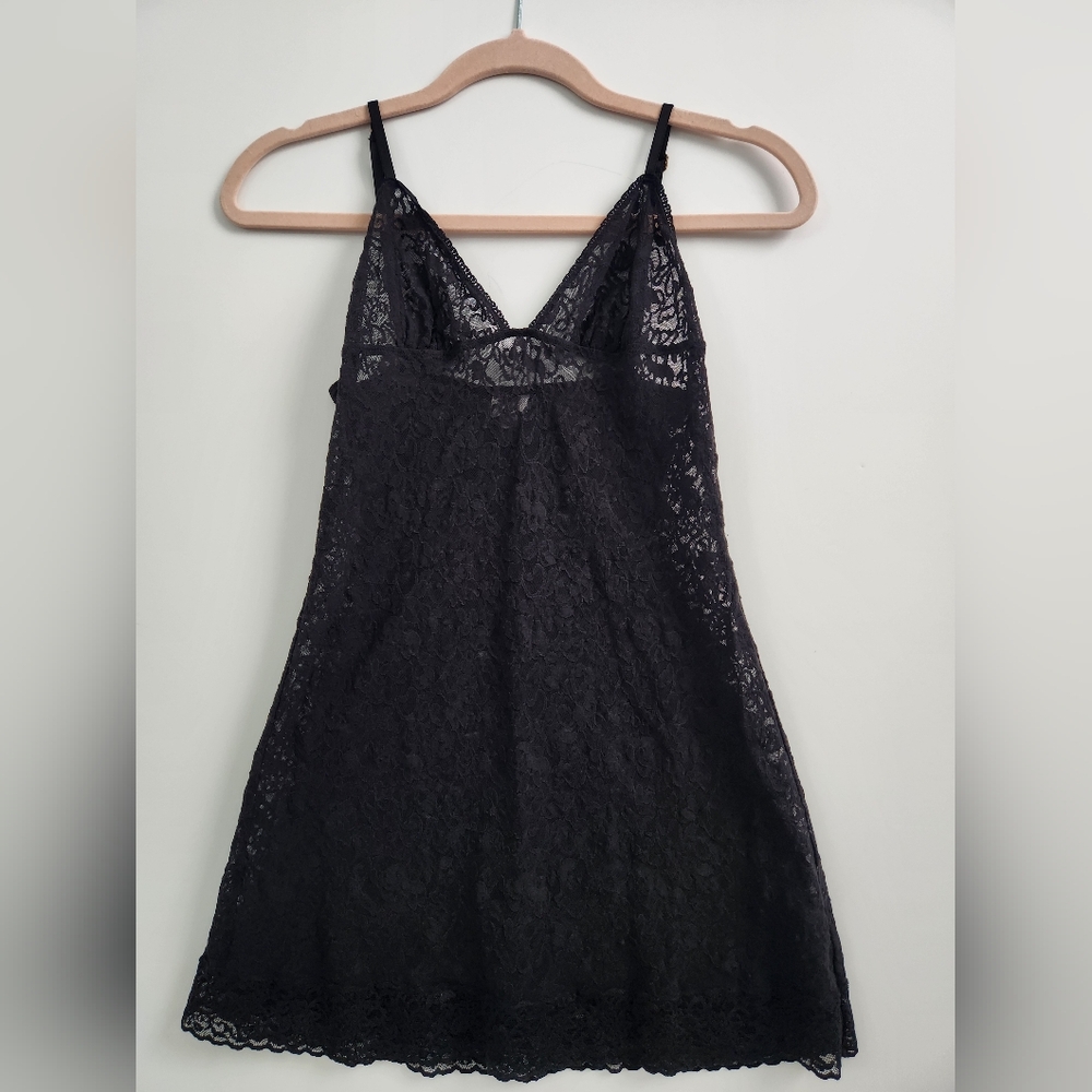 Y2K Victoria's Secret Black Lace Dress Nighty Size Large Vintage